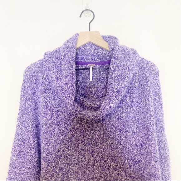NWT Free People Grape Hyacinth BFF Cowl Neck Knit Sweater Medium - Picture 5 of 12